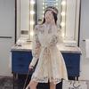 2020 New Spring Self Portrait Runway Dress Hollow Lantern Sleeves Embroidered Lace Party Dress