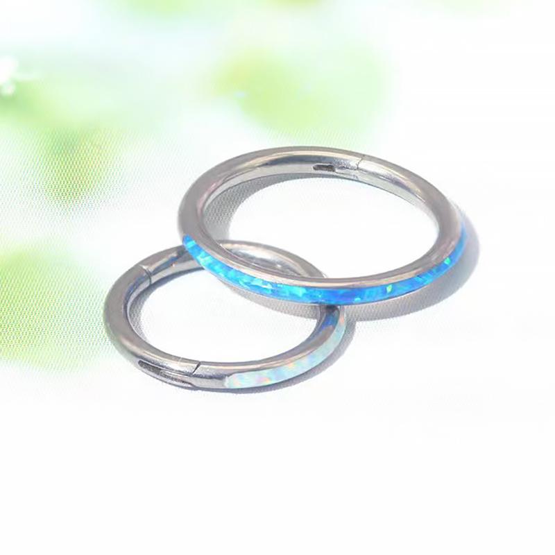 Neuer Stahl Septum Piercing Nasenring 8-10mm Opal Scharnier Segment Clicker Ohrknorpel Ohrringe Helix Lippenpiercing Körperschmuck