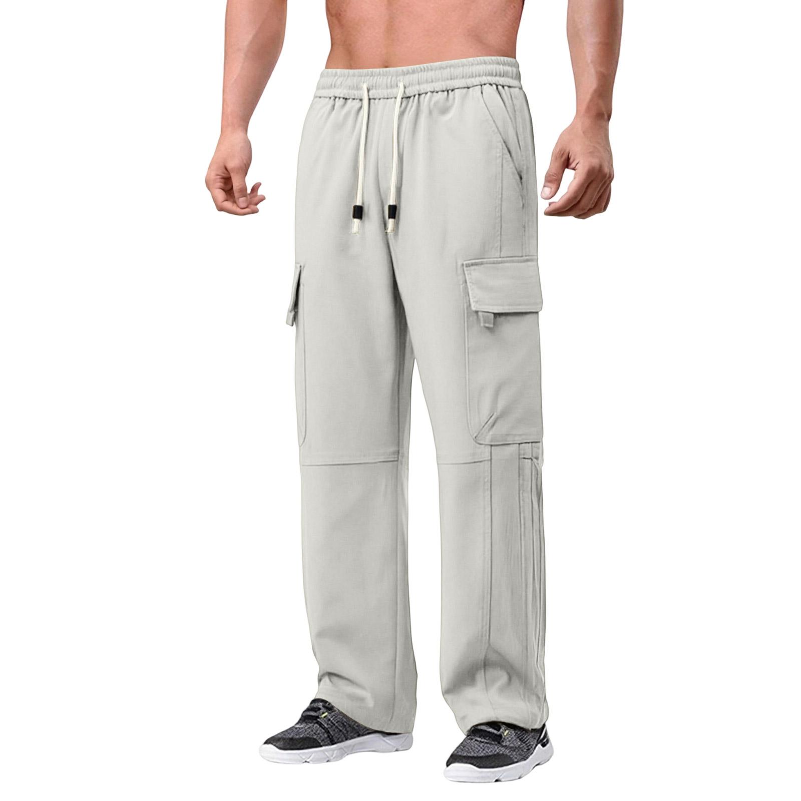 

Мужские брюки для активного отдыха, спортивные, прямого кроя, цилиндрические, рабочие XL белый