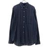 SUGAR CANE Dot Embroidery Pattern Long Sleeve Button Down Shirt M Navy Men's Used
