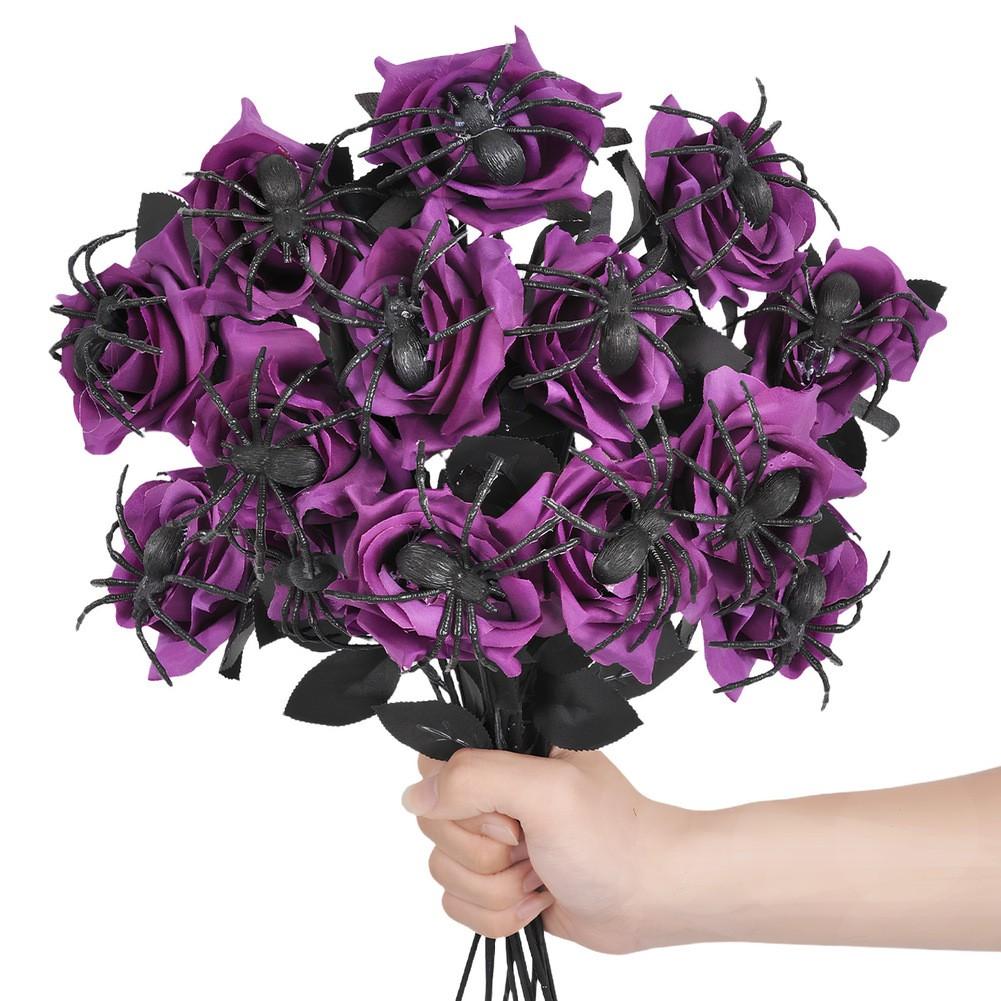 Artificial Flowers Fake Bouquet Halloween Flowers Spider Roses