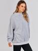 2025 Autumn/Winter Women's Loose High Neck Solid Color Long Sleeve Pullover Sweatshirt