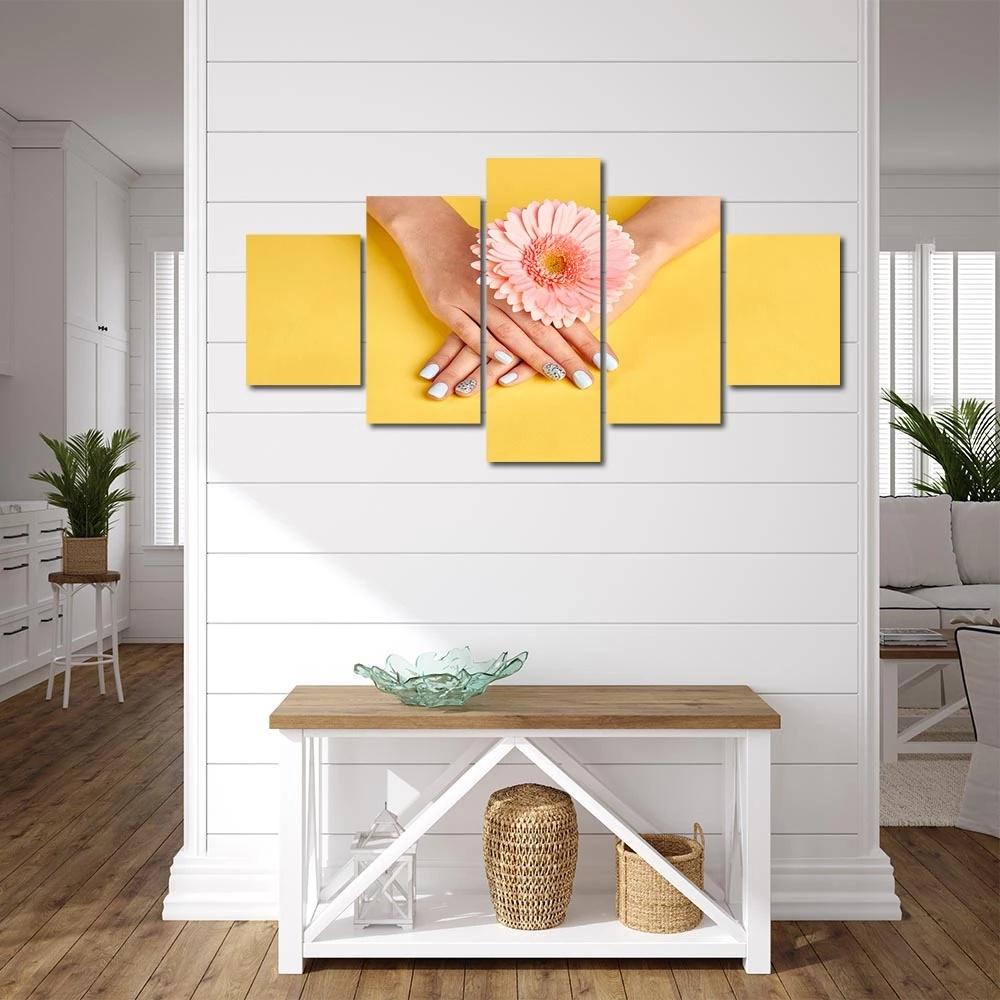 No FrameCanvas Painting 5 Pieces Beauty Salon Nail Polish Flower Poster HD Print Picture Living Room Decor Home Modular Wall Art