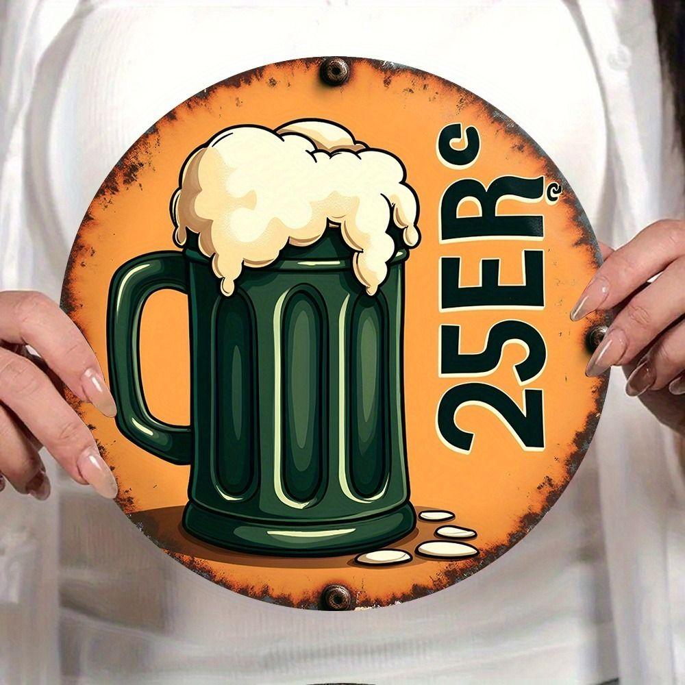 Segno in Latta Metallico Birra Decorazione Murale 20x30cm