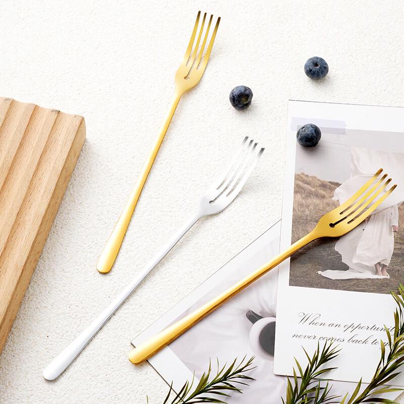 ZISIZ Stainless Steel 4-Tine Dessert Forks (5-Pack)