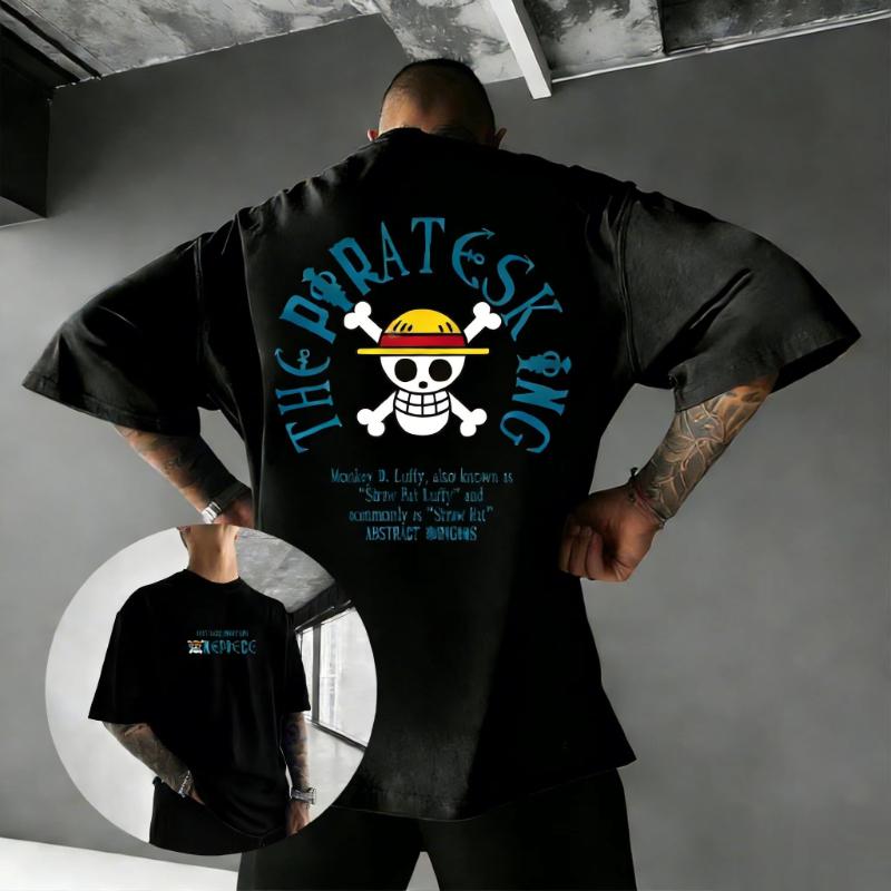 One Piece Piratenkönig Anime T-Shirt Herren Damen Baumwolle Kurzarm Tee Streetwear Lässige Oberteile Manga Grafik T-Shirt 2026 Sommer Y2k