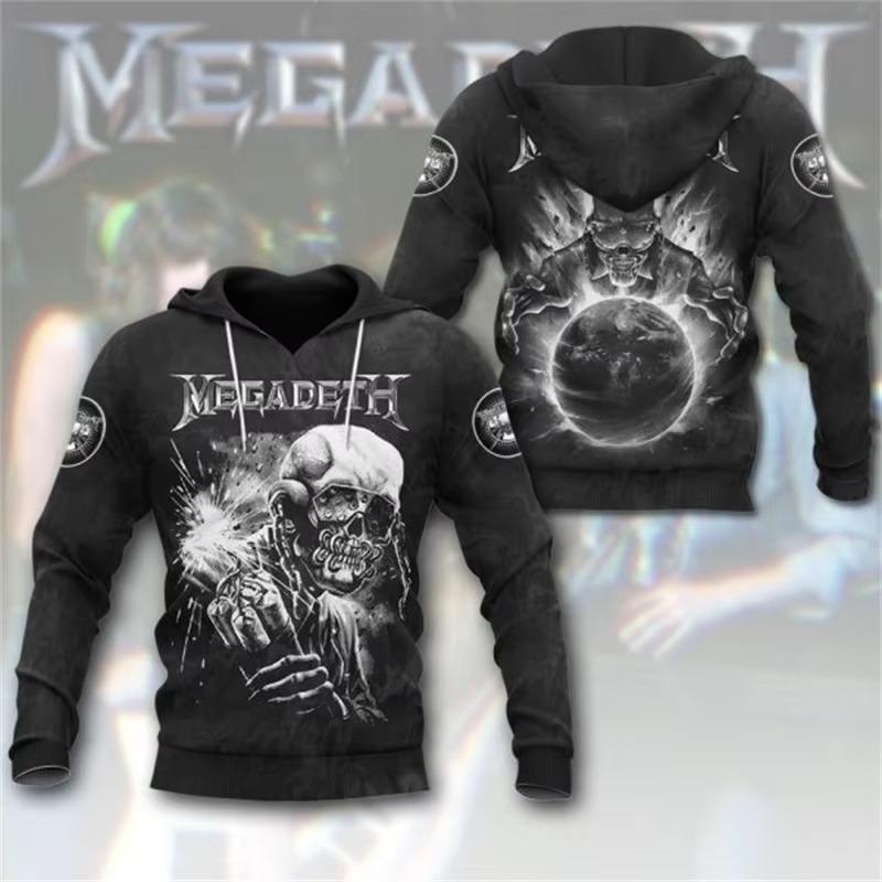 Rock Band Megadeth Hanorace cu Imprimeu 3D Bărbați Femei Modă Retro y2k Hanorac Grafic Hanorac Îmbrăcăminte Bărbați Trening Bărbați Cadou Fan