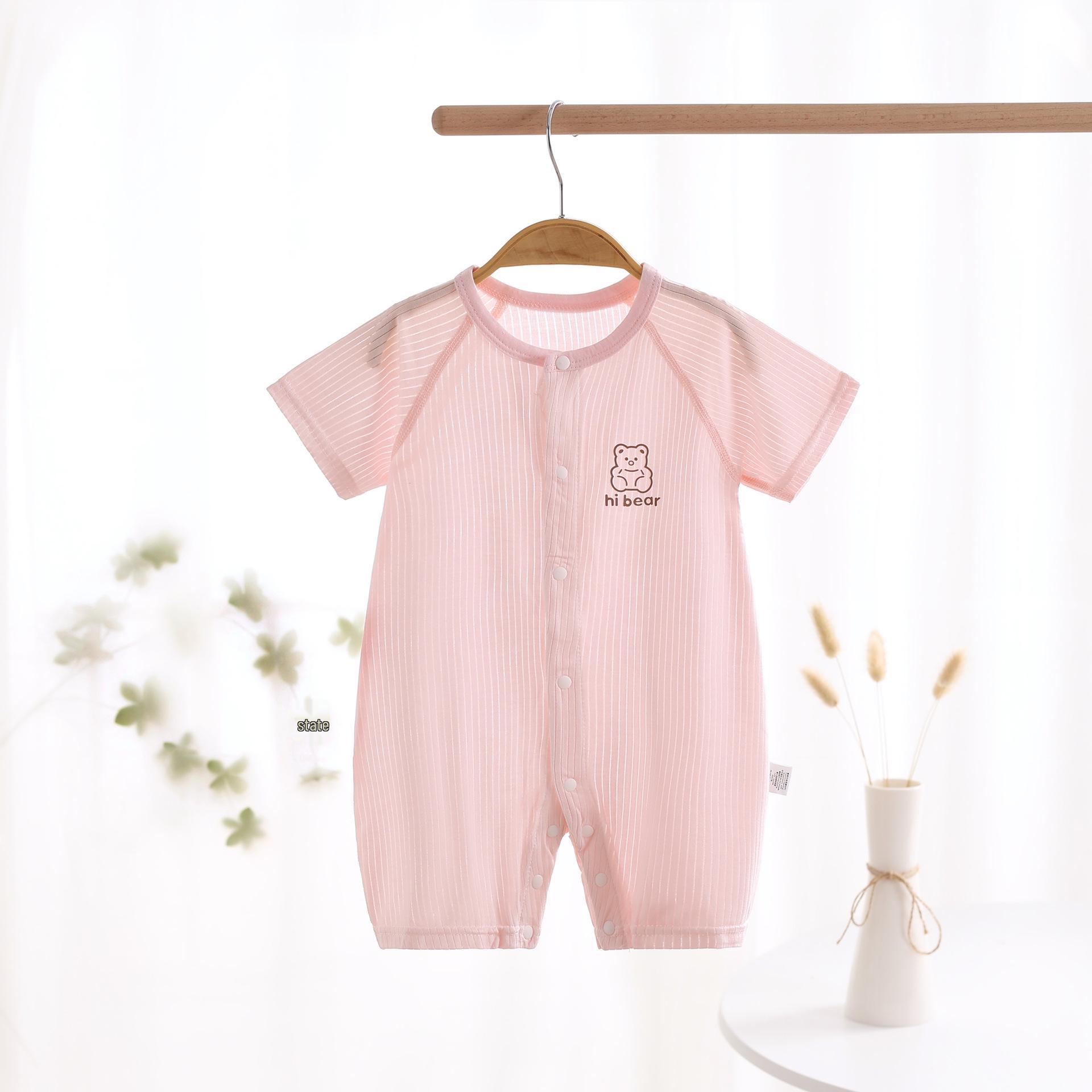 

Новорожденный Модальный Комбинезон с Коротким Рукавом - Летний Тонкий Стиль для Мальчиков и Девочек 90 cm