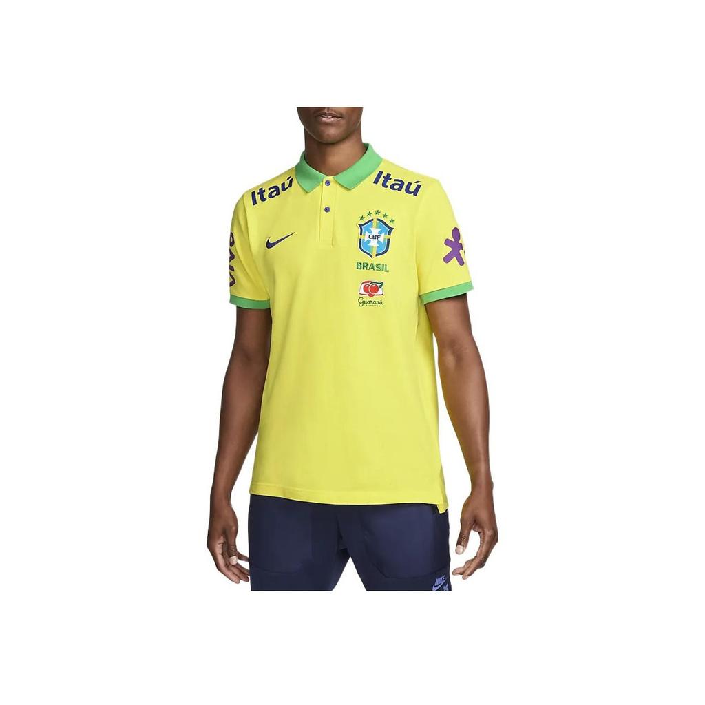 Nike Solid Color Logo Embroidered Short Sleeve Polo Shirt Men Tops Yellow DH4937-740