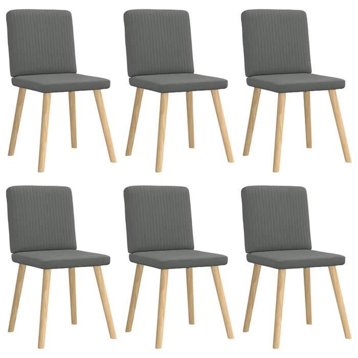 VidaXL Chaises à manger lot de 6 gris foncé tissu, chaise, chaise de salon, chaise d'accent, chaise de cuisine, siège de 3315568