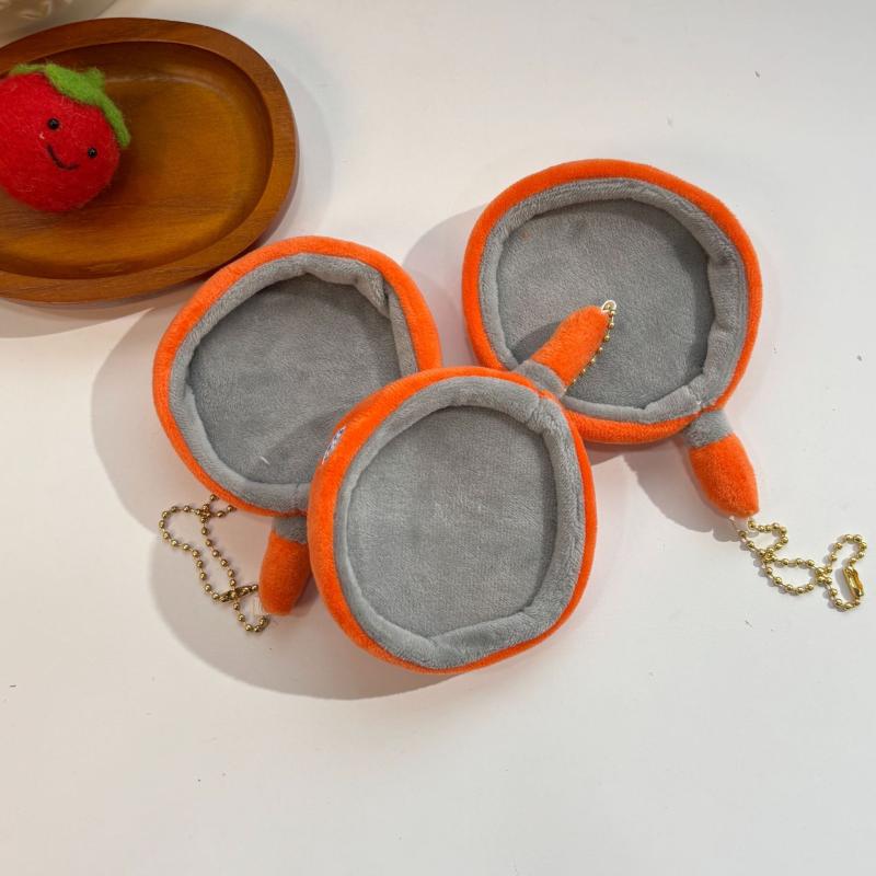 Cartoon Originality Cute Pan Plush Keychain Simulated Tableware Pendant Car Key Ring Charm Backpack Decoration Accessories Gifts