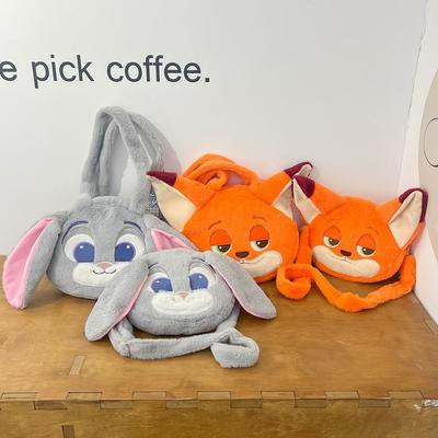 Cartoon Fox Rabbit Plush Bag Large Capacity Handbag Sweet Street Small Satchel Birthday Gift