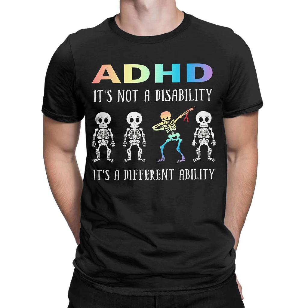 ADHD Iti S Not Disability TShirt Summer Fashion TShirts Mens Cotton O Neck Oversized Tees Short Sleeves Street Style Tshirt