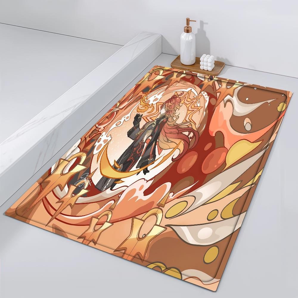 

Door Mat Game G-Genshin Bedside Entrance Role Bath Yo Floor Decoration Corridor Door Mat Playing Carpet Living Room Balcony 40cm x 60cm