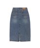 Lee Midi Denim Belt Skirt Indigo Medium