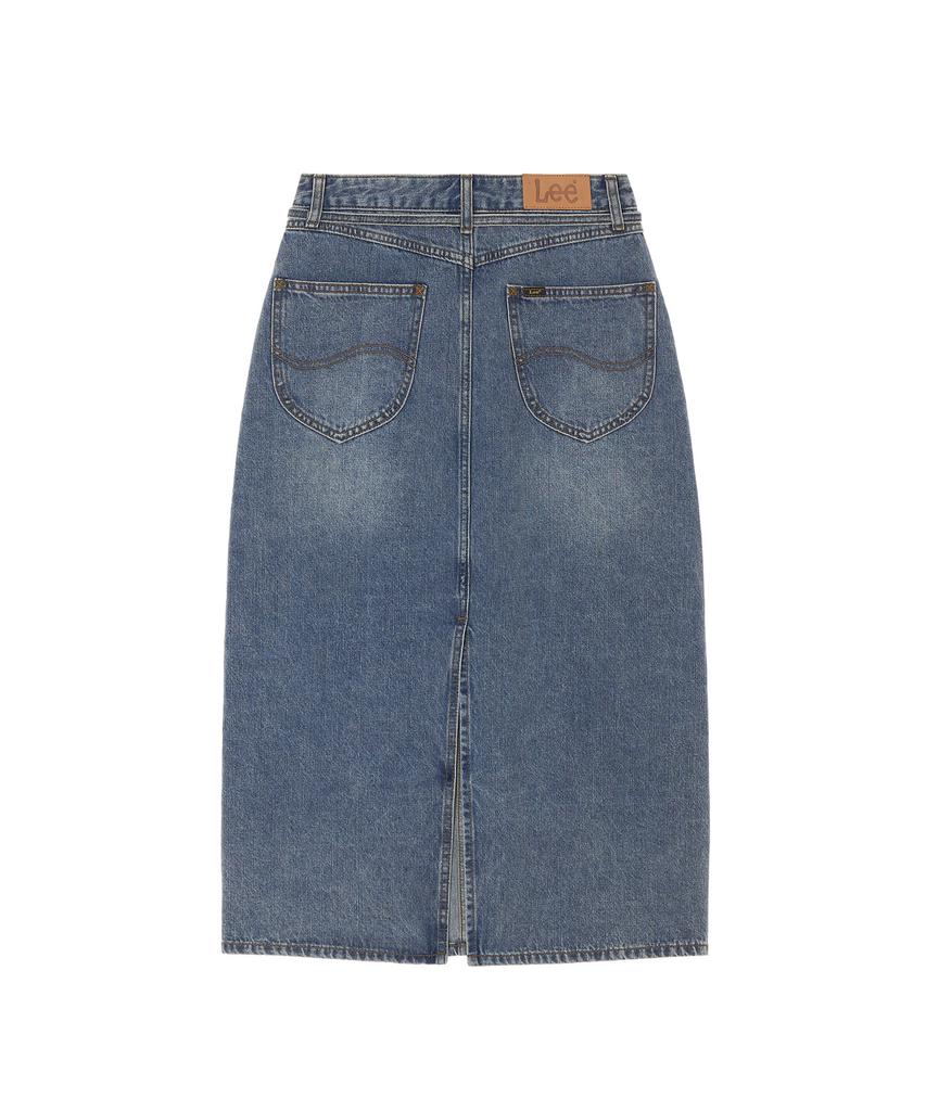 Lee Midi Denim Belt Skirt Indigo Medium