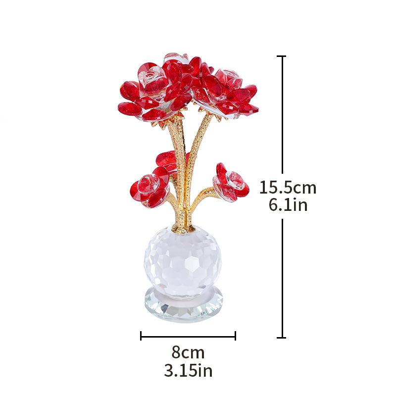 Mother's Day Lotus Nordic Light Luxury Living Room Decorations Creative Birthday Gifts Crystal Glass