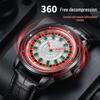 Luminous Waterproof Men's Steel Watch with Czech Leopard Design