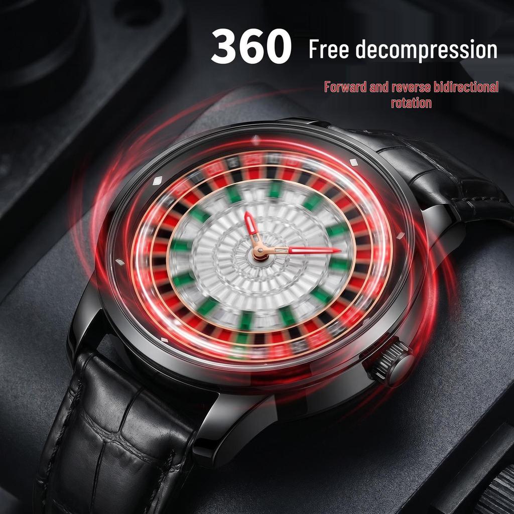 Luminous Waterproof Men's Steel Watch with Czech Leopard Design