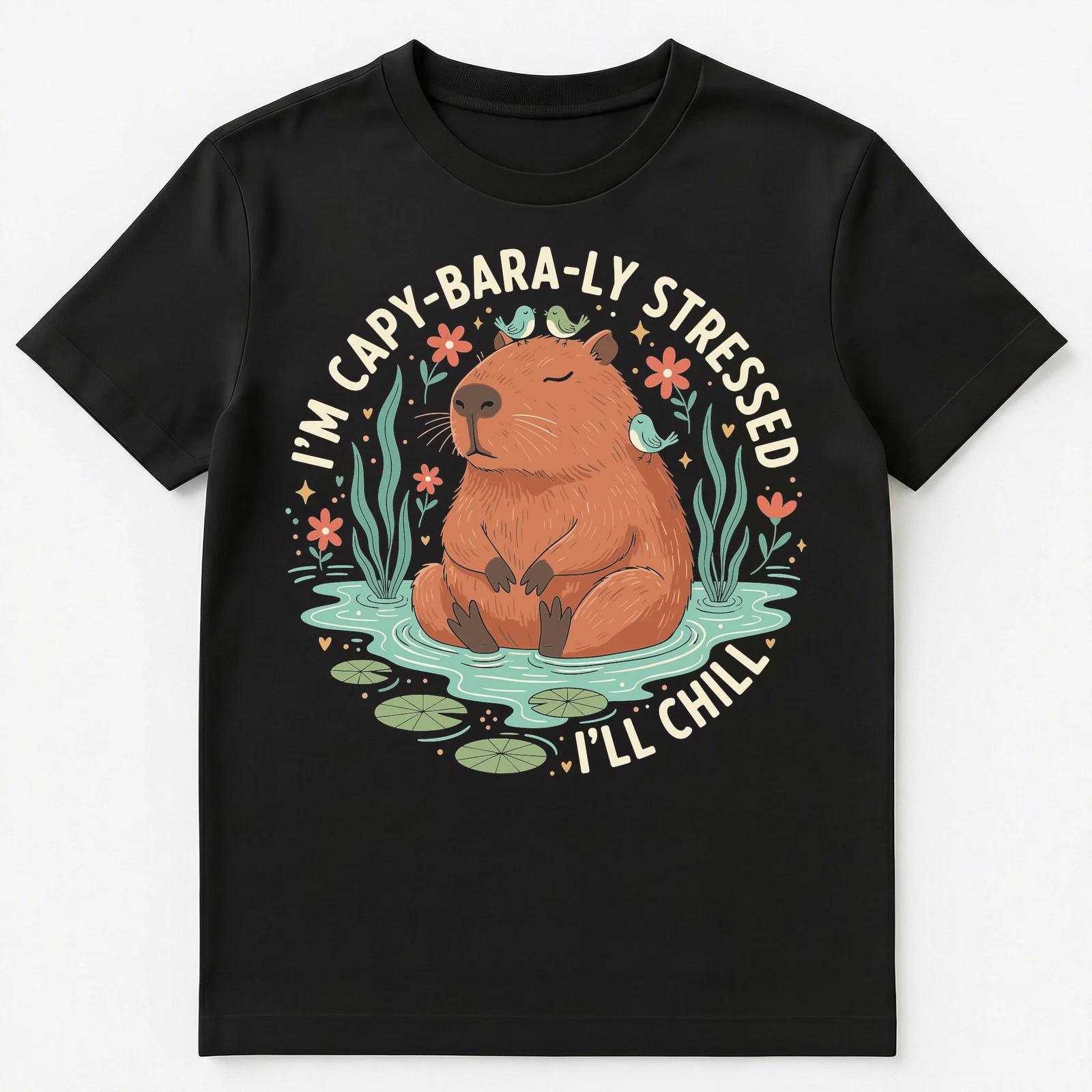 Capybara Zen Vibes Chill Stress Free Humor Unisex T-Shirt S