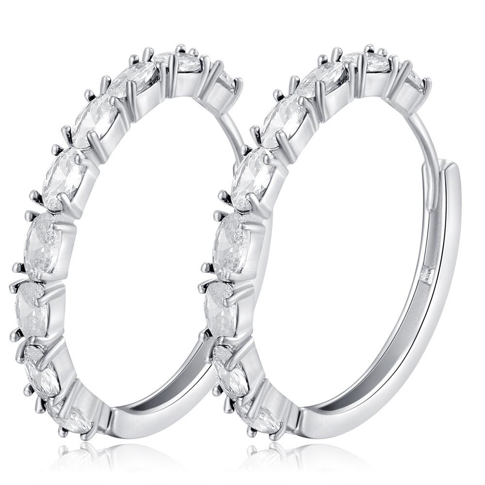 European & American Fashion Zircon Ear Cuffs: Versatile, Stylish Egg-Shaped Earrings for Women’s Street Style