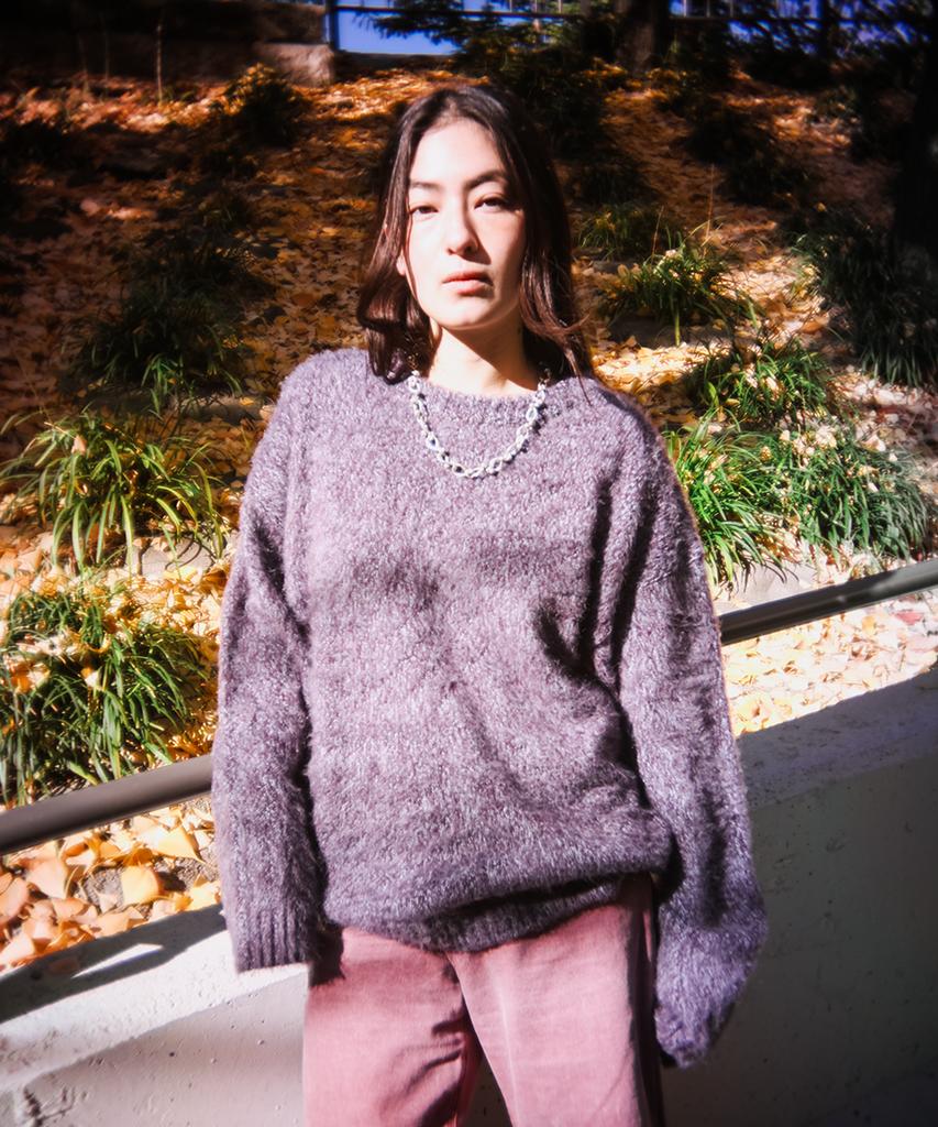 TOWTOW ARCHIVE Cozy Fuzzy Sweater Purple