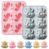 Matrițe Silicon Broaște cu 6 Găuri Matriță Fondant Bomboane Ciocolată Broaște de Paște Matriță Rășină Epoxidică Accesorii Decorare Tort Coacere