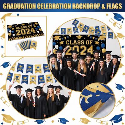 Graduation Party Background Cloth Hanging Flag Decoration Background Photo Flag