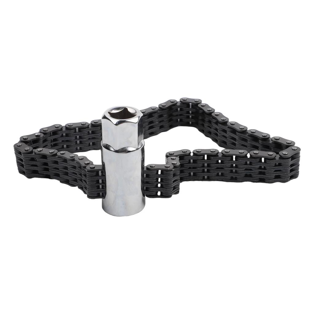 Engine Oil Filter Wrench with Premium Steel Build and Strong Chain Links Essential Tool for Mechanics and DIY Enthusiasts