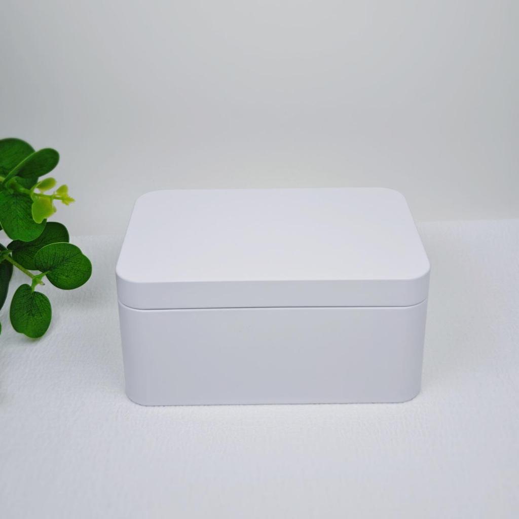 Rectangular Tea & Candy Tin Box - Handmade Pastry Storage with Postcard Slot