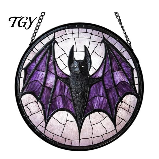 Waterproof Outdoor Branch Decoration Retro Halloween Pendant, Ghost/Bat/Spider Web/Pumpkin Head Print, Dark Theme Holiday Decor Vintage Acrylic
