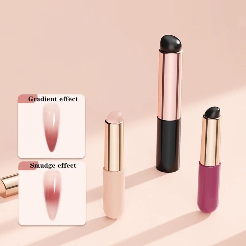 3 Colors Selling Tapping Gel Gradient Halo Dyeing Silicone Rod Portable Multifunctional Reusable Nail Brush Lip Brush Special Tool