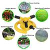 360-Degree Rotating Lawn Sprinkler 3 Arm Design Universal Simple Installation Wider Coverage Automatic Garden