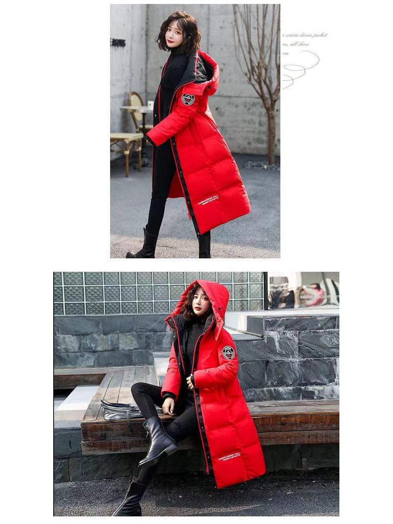 Női Középhosszú Térd Fölé Érő Koreai Stílusú Téli Kabát - Vastag, Trendi és Divatos