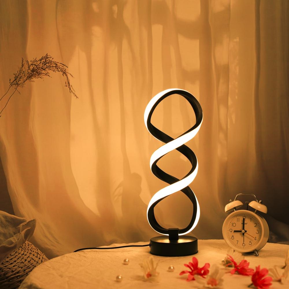 LED Ironwork High Legged Pleated Desk Lamp With USB Plug Three Color Stepless dimming Bedside Touch Creative Bedroom Desk lamp