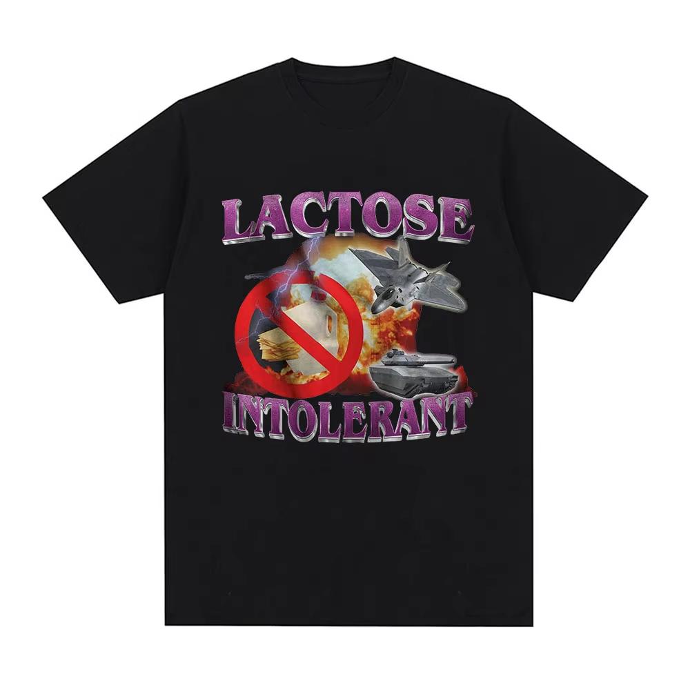 Summer Hot Sale Lactose Tolerant Unisex Unisex Graphic Print Tshirt Y2k Unisex Unisex Vintage Top Hip Hop Streetwear Oversized Tshirt