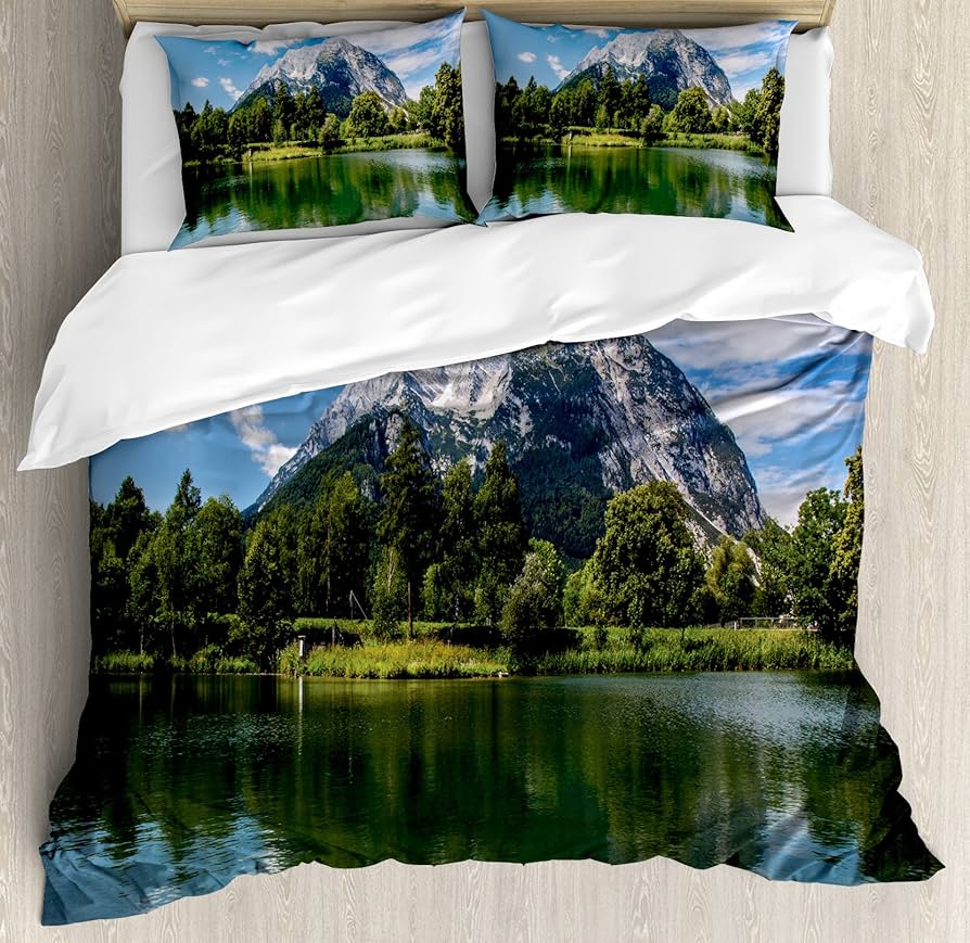 Forest Duvet Cover Magical Woodland Jungle Comforter Cover Dreamy Misty Scene Bedding Set For Girls Boys Full Queen King Size