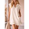 New Sleeveless Double-Pocket Dress with Zipper V-Neck and Ruffled A-Line Skirt for Women