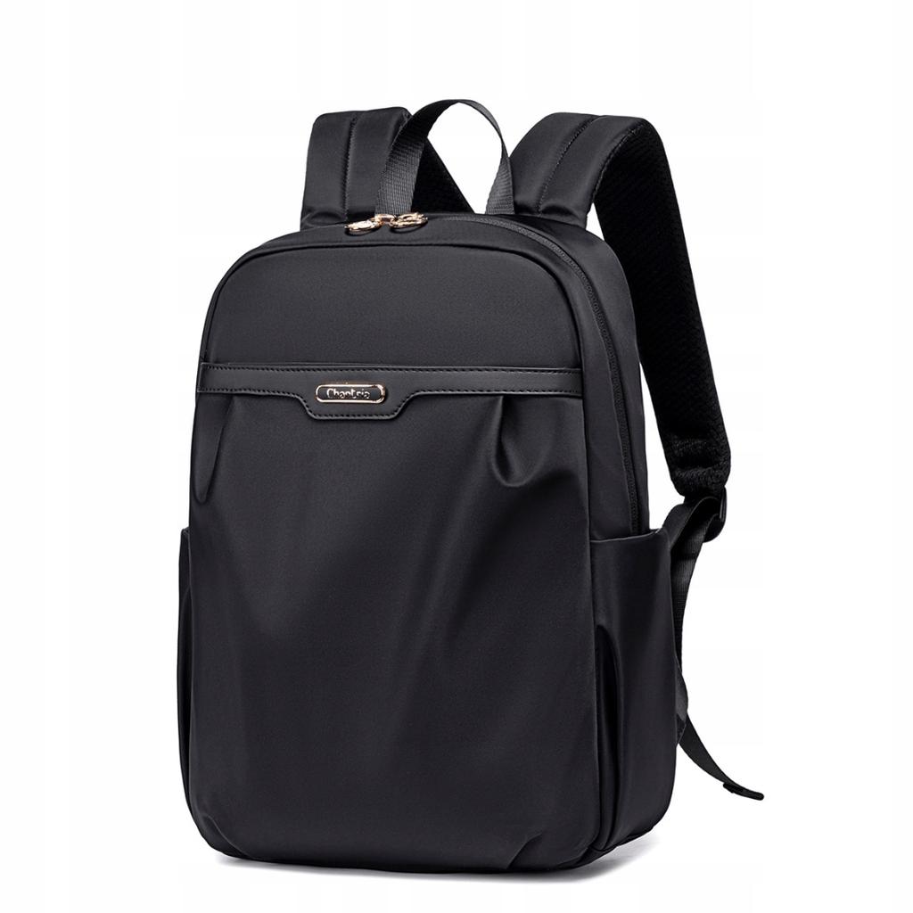 Czarny plecak miejski damski, wodoodporny, 9,8 l, na laptopa 13", elegancki i praktyczny. chantaria cb769black.