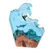 Luce Notturna in Resina Epossidica per Surf sull'Oceano Diorama Cavalcare le Onde Lampada da Scrivania Scultura Artistica Fatta a Mano di Scena Marina e Figura di Luce Ambientale