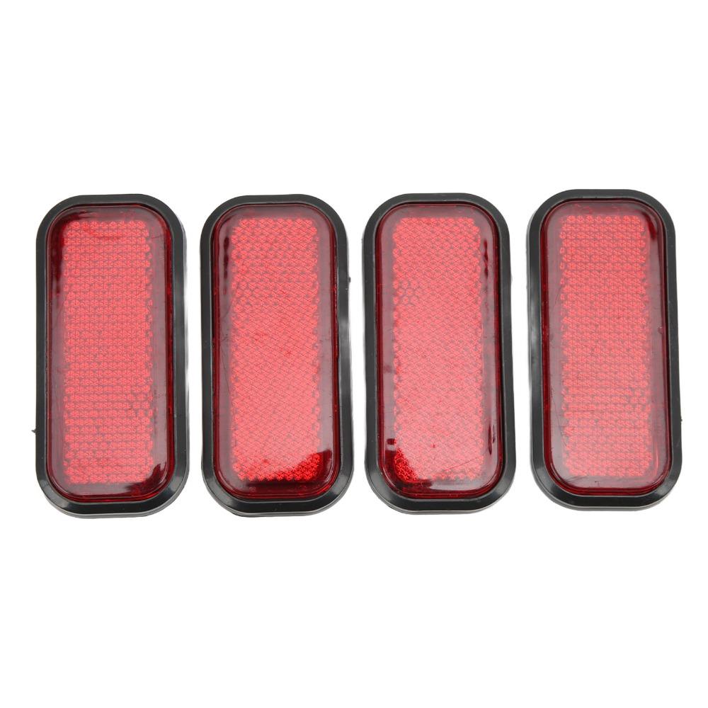 4PCS Red/Yellow Safety Reflector ABS Reflective Decal Warning Marker Vehicle Night Safety Upgrade