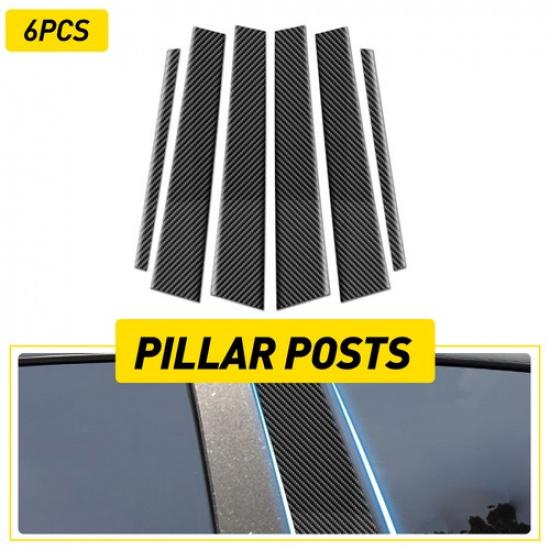 6X Carbon Fiber Window Pillar Posts Door Trim For Infiniti G35 G37 2002-2013
