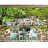 Mural Hermosos Paisajes Árboles Papel Tapiz 3d Sala de Estar Bosques Mural de Pared Agua Corriente Papel Tapiz Para Paredes