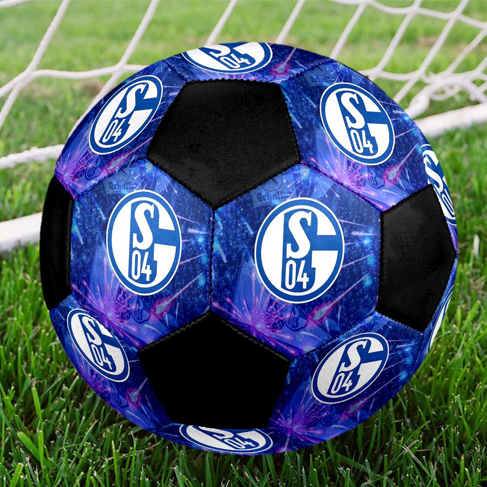 SIZE 5 FC Schalke 04 Soccer Ball Colorful All Ages Machine Stitched PVC Competition Ready Durable High-Bounce