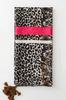 Women' Scarf with Leopard and Snake Pattern with Fuchsia Addition - 100% Viscose, 180X90