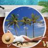 Summer Round Beach Towel Flamingo Tropical Plant With Drawstring Backpack Bag Bath Shower Towels Bikini Cover Up Pool Towel