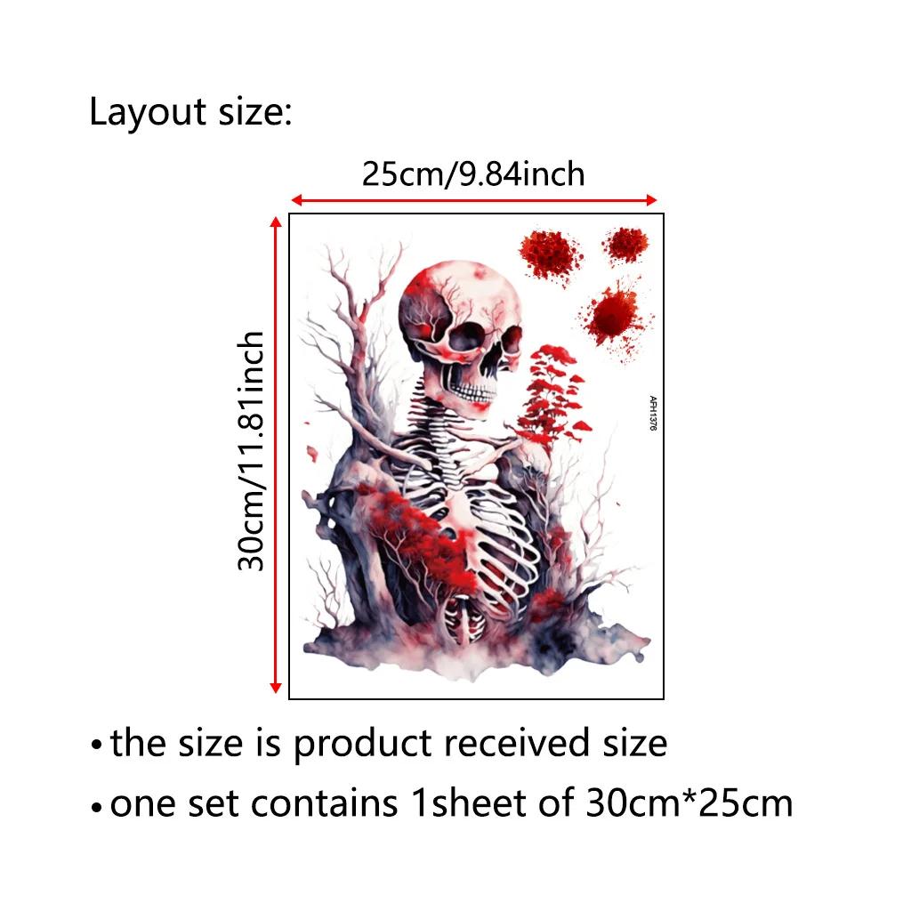 Halloween Blood Skull Funny Toilet Sticker Halloween Gift Self-adhesive Toilet Seat Decal Bathroom Fashion Waterproof Decoration
