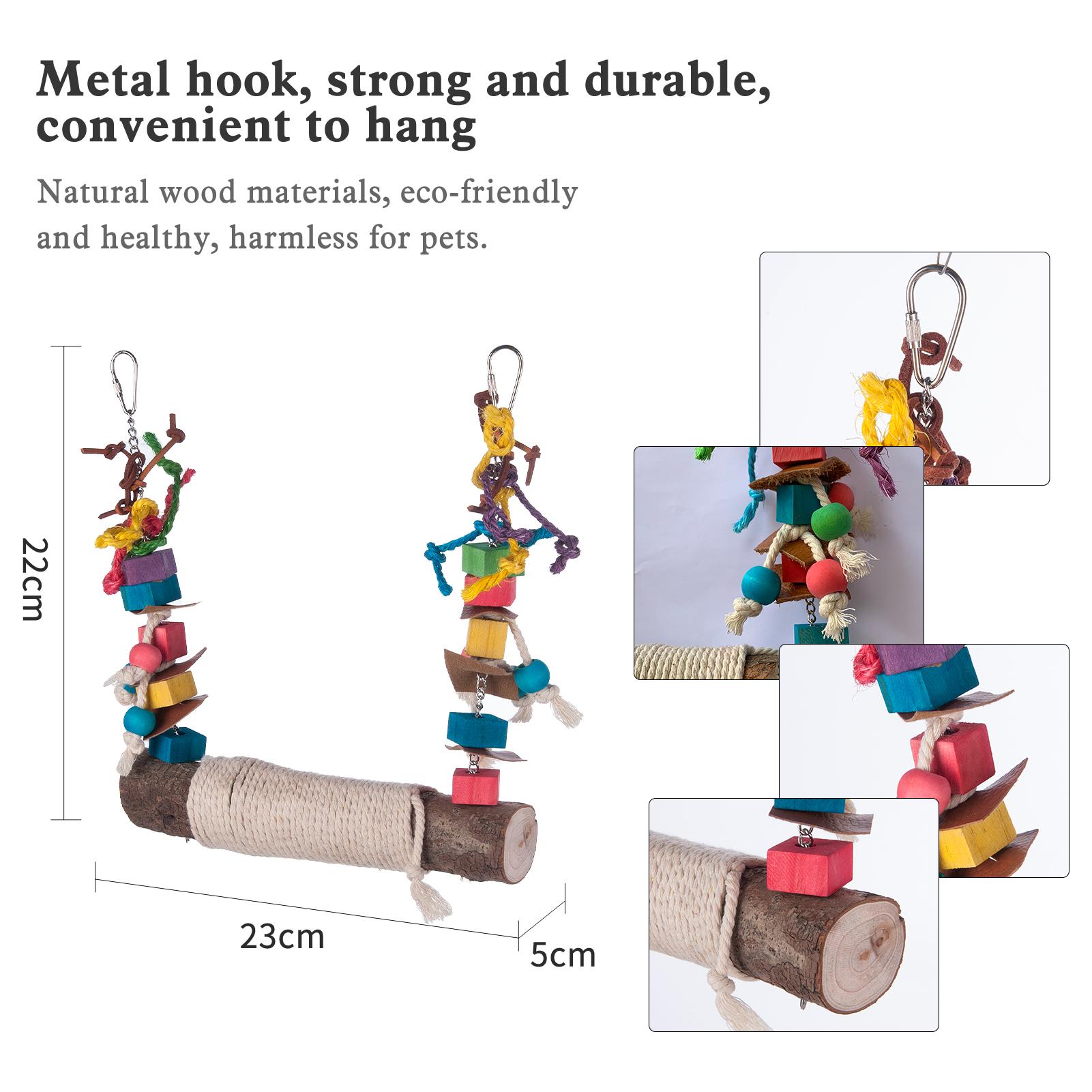 

Bird Cage Hanging Training Toy Accessories Bird Swing Perch for Birds Chewing Toy Parrot Chew Toy for Large Medium Birds