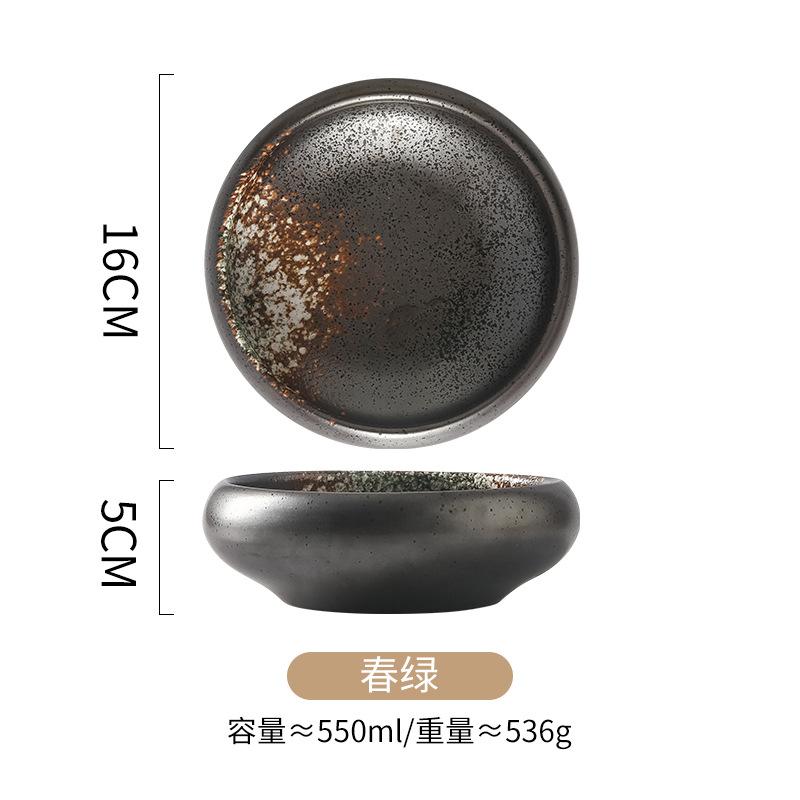 Japanese Black Ceramic Bowl Sushi Sashimi Dish New Chinese Dinnerware Commercial Use