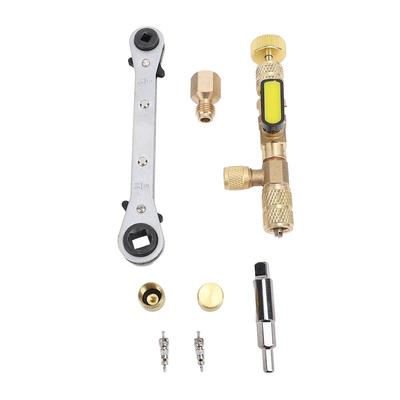 Ventilkern-Entfernerwerkzeug mit Doppelgröße SAE 1/4 Zoll und 5/16 Zoll Anschlussventilkern-Entferner-Installationswerkzeug für R22 R12 R407